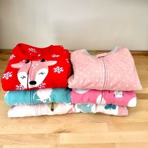 BUNDLE of 6 fleece footie pajamas - 3T Girls’ styles